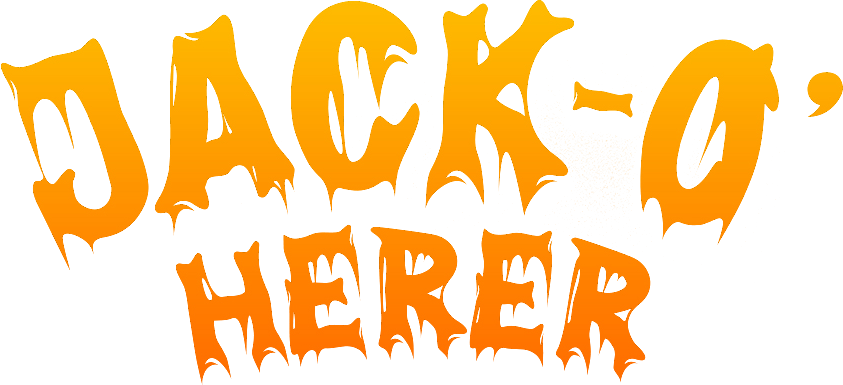 Jack-O' Herer in orange dripping Halloween lettering